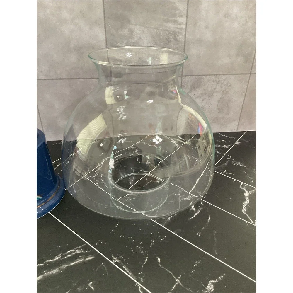 Classique Hurricane Lamp and Candle Blue Dynasty Jay Imports Co. Made in Japan